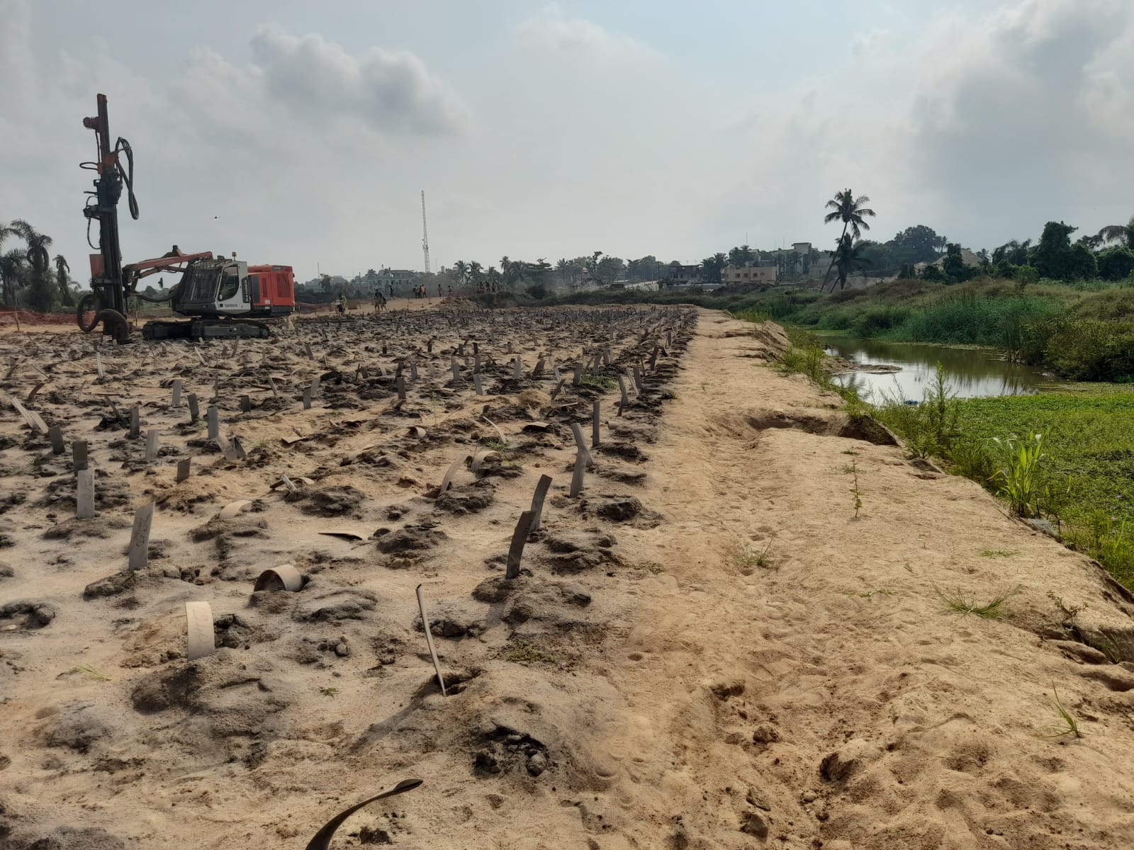 Bypass road construction in Porto Novo, Benin