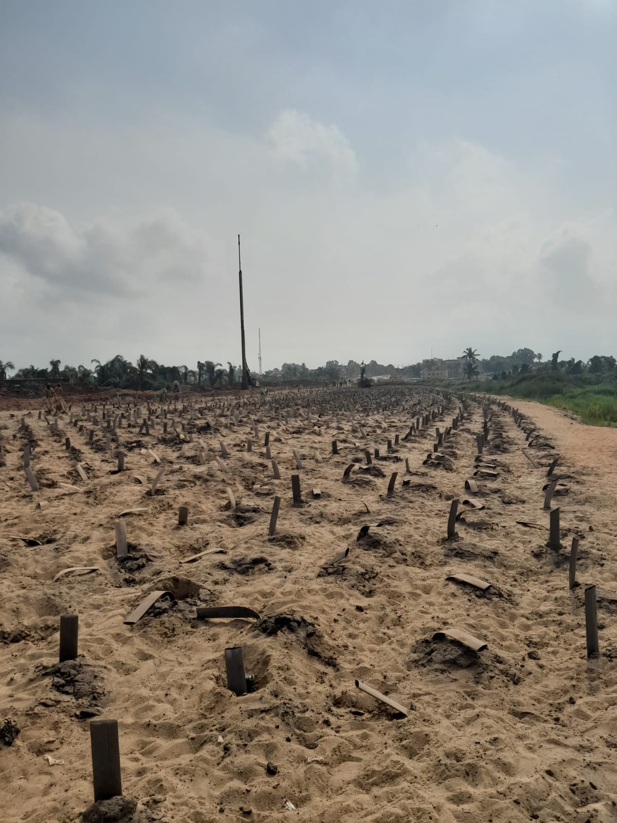 Bypass road construction in Porto Novo, Benin